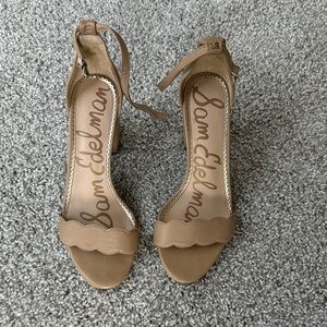 Sam Edelman Nude Scallop Block Heels